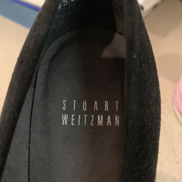 Stuart Weitzman Black Suede Pump Size 5.5 - Picture 2 of 3